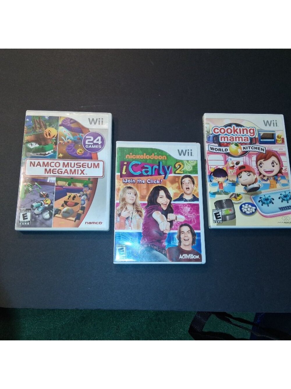 Nintendo Wii Games Lot: Cooking Mama iCarly 2 Namco Museum Megamix Complete Case